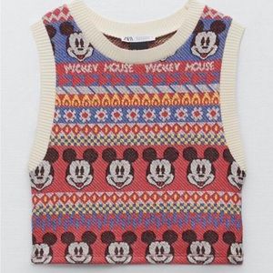 NWT Zara x Disney Jacquard Mickey Mouse Top, Small